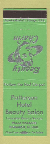 Matchbook Cover - Patterson Hotel Beauty Salon Bismarck ND