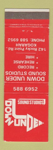 Matchbook Cover - Down Under Sound Studio Kogarah Australia music