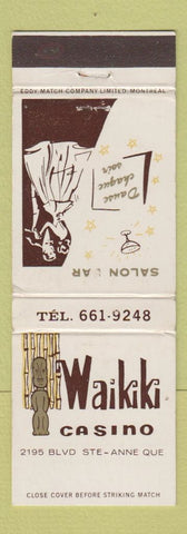 Matchbook Cover - Waikiki Casino Ste Anne QC tiki
