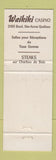 Matchbook Cover - Waikiki Casino Ste Anne QC tiki