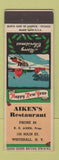 Matchbook Cover - Aiken's Restaurant Whitehall NY