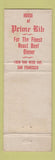 Matchbook Cover - House of Prime Rib Restaurant San Frnacisco CA WEAR