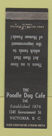 Matchbook Cover - Poodle Dog Cafe Victoria BC