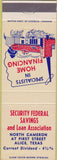 Matchbook Cover - Security Federal Savings Alice TX