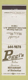 Matchbook Cover - Poggi's Italian Restaurant Bolton Landing NY