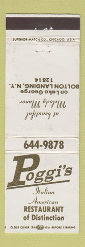 Matchbook Cover - Poggi's Italian Restaurant Bolton Landing NY