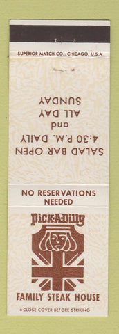 Matchbook Cover - Pick A Dilly Steak House