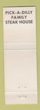 Matchbook Cover - Pick A Dilly Steak House