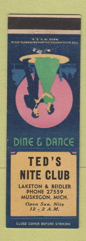 Matchbook Cover - Ted's Nite Club Muskegon MI