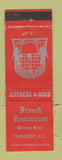 Matchbook Cover - French Restaurant Maison Henri Pinehurst NC