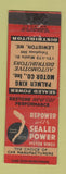 Matchbook Cover - Sealed Power Piston Rings Palmer King Motors Lewiston ME WEAR