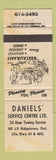 Matchbook Cover - Daniels' Service Centre Ridgetown ON restaurant auto repair