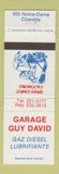 Matchbook Cover - Garage Guy David Charette QC auto repair