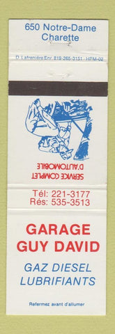 Matchbook Cover - Garage Guy David Charette QC auto repair