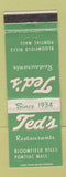 Matchbook Cover - Ted's Restaurants Bloomfield Hills Pontiac MI