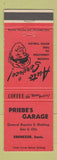 Matchbook Cover - Priebe's Garage Ebenezer SK