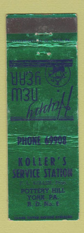 Matchbook Cover - Koller's Service Station oil gas York PA WEAR