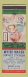 Matchbook Cover - White Marsh Service oil gas NO Sutton BBQ