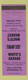 Matchbook Cover - White's Garage grocery Whitewood VA auto repair