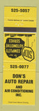 Matchbook Cover - Don's Auto Repair