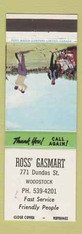 Matchbook Cover - Ross' Gasmart oil gas Woodstock ON