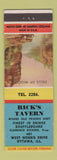 Matchbook Cover - Rick's Tavern Ottawa IL