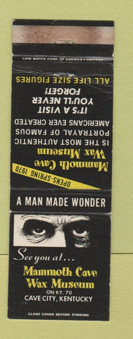 Matchbook Cover - Mammoth Cave Wax Museum Cave City KY WORN