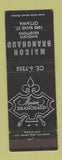Matchbook Cover - Maison Branchaud Restaurant Ottawa ON
