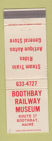 Matchbook Cover - Boothbay Railway Car Museum ME WEAR