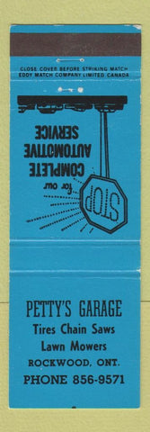 Matchbook Cover - Petty's Garage Rockwood ON