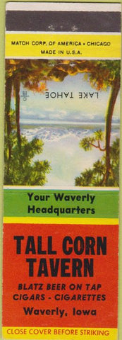 Matchbook Cover - Tall Corn Tavern Waverly IA
