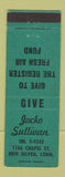 Matchbook Cover - John Sullivan New Haven CT Fresh Air Fund