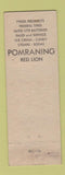 Matchbook Cover - Pomraning Motors Auto Repair Red Lion PA