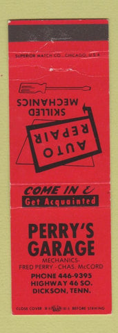 Matchbook Cover - Perry's Garage Dickson TN