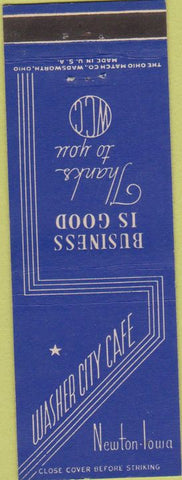 Matchbook Cover - Washer City Cafe Newton IA