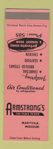 Matchbook Cover - Armstrong's Restaurant Maryville MO
