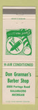 Matchbook Cover - Don Grannan's Barber Shop Kalamazoo MI