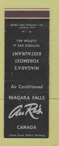 Matchbook Cover - Au Res' Restaurant Niagara Falls ON