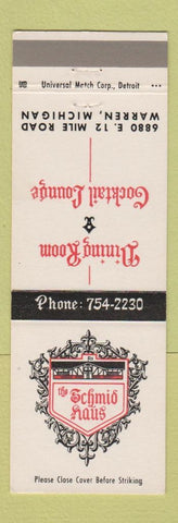 Matchbook Cover - The Schmid Haus Warren MI