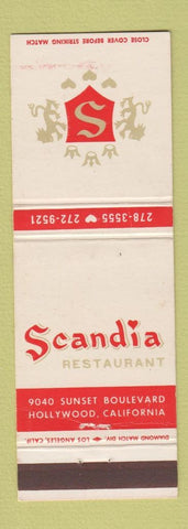 Matchbook Cover - Scandia Restaurant Hollywood CA