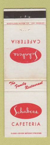 Matchbook Cover - Schabers Cafeteria Los Angeles North Hollywood CA WEAR