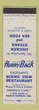 Matchbook Cover - Kaufman's Scenic View Restaurant North Vernon IN