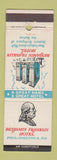 Matchbook Cover - Benjamin Franklin Hotel Philadelphia PA WEAR
