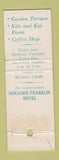 Matchbook Cover - Benjamin Franklin Hotel Philadelphia PA WEAR