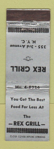 Matchbook Cover - Rex Grill New York City WEAR