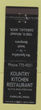 Matchbook Cover - Kountry Kitchen Restaurant Cadillac MI