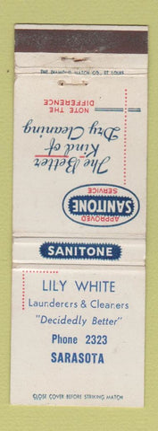 Matchbook Cover - Sanitone Cleaners Lily White Sarasota FL WEAR