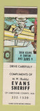 Matchbook Cover - MW Buddy Evans Sheriff Election Limestone County AL