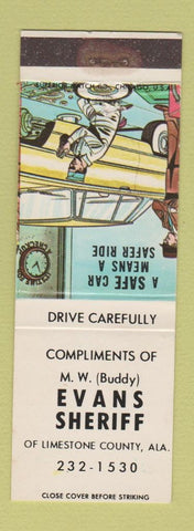 Matchbook Cover - MW Buddy Evans Sheriff Election Limestone County AL