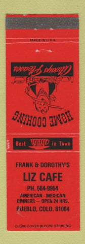 Matchbook Cover - Liz Cafe Pueblo Colorado